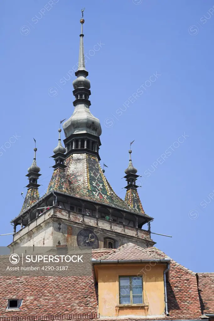Clock tower, Turnul cu Ceas, Sighisoara, Transylvania, Romania