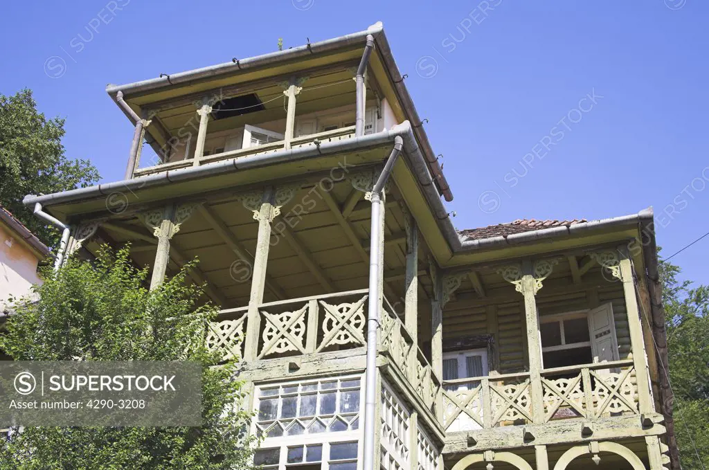 House constructed from timber, Sovata, Transylvania, Romania