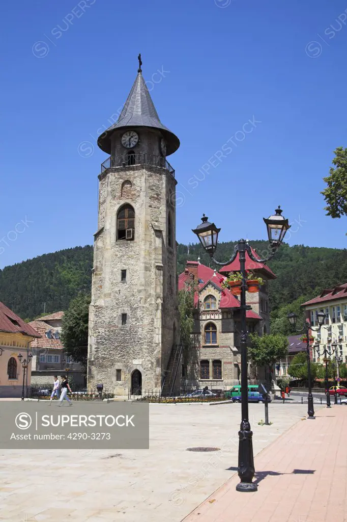 Saint John the Baptist Church clock tower, History and Archaeology Museum, Piata Libertatii, Piatra Neamt, Moldavia, Romania