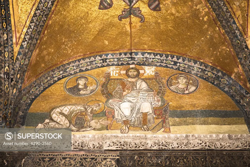 Mosaic inside Haghia Sophia Mosque, Istanbul, Turkey