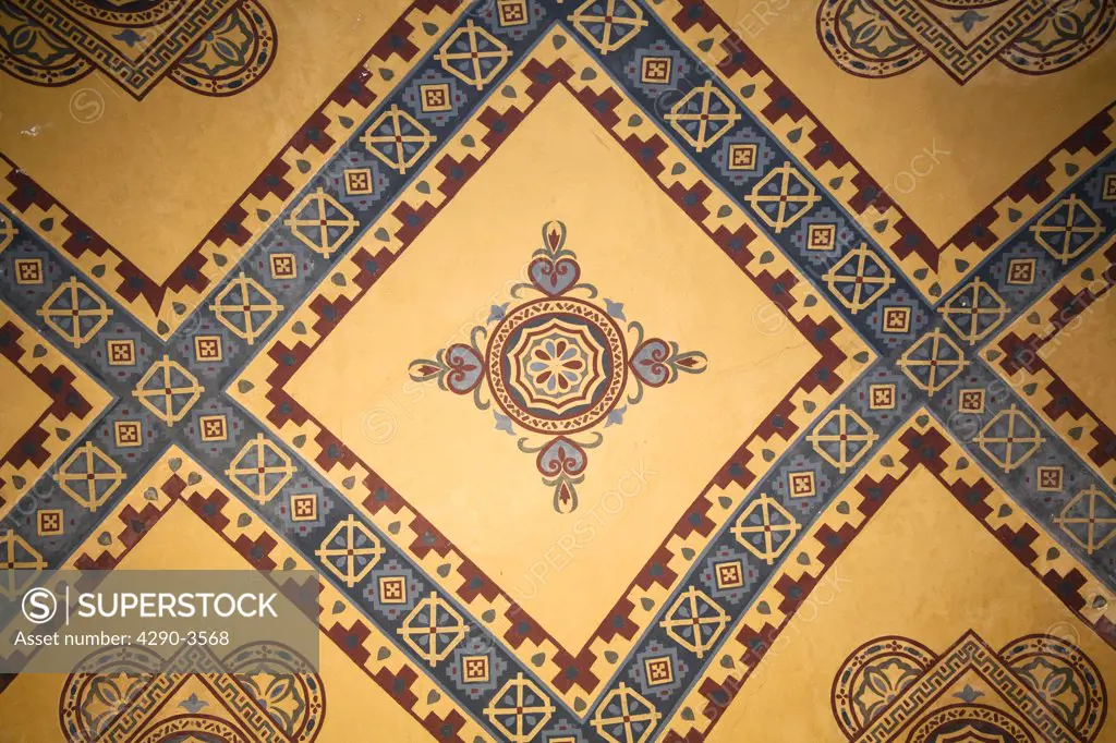 Painted ceiling inside Haghia Sophia Mosque, Istanbul, Turkey