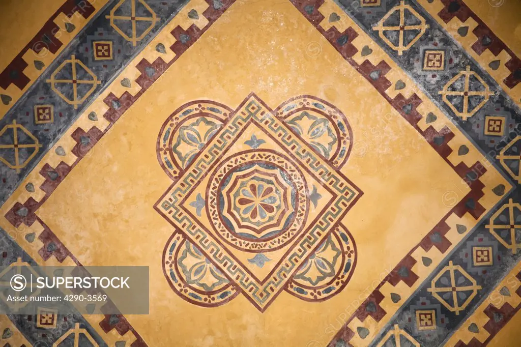 Painted ceiling inside Haghia Sophia Mosque, Istanbul, Turkey