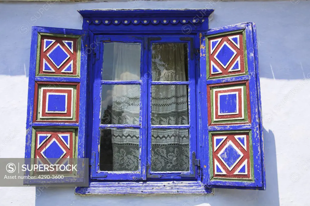 Window of building, Muzeul National al Satului Dimitrie Gusti, Ethnographic Village Museum, Bucharest, Romania