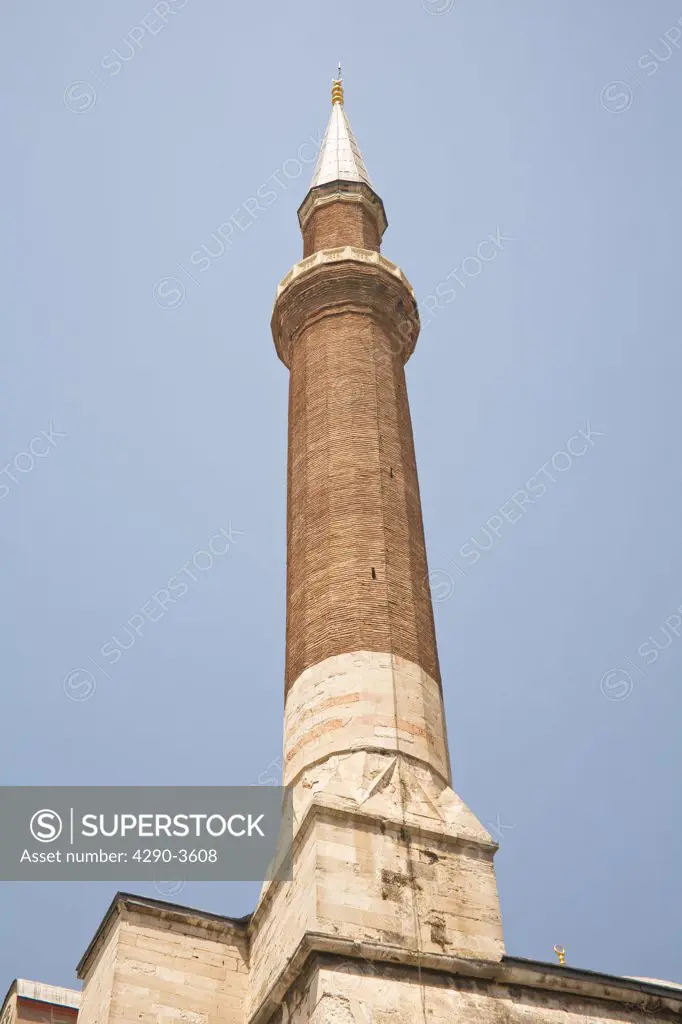 Minaret, Haghia Sophia Mosque, Istanbul, Turkey