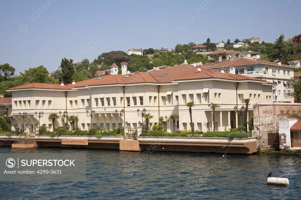 Waterside building beside the Bosphorus, Istanbul, Turkey