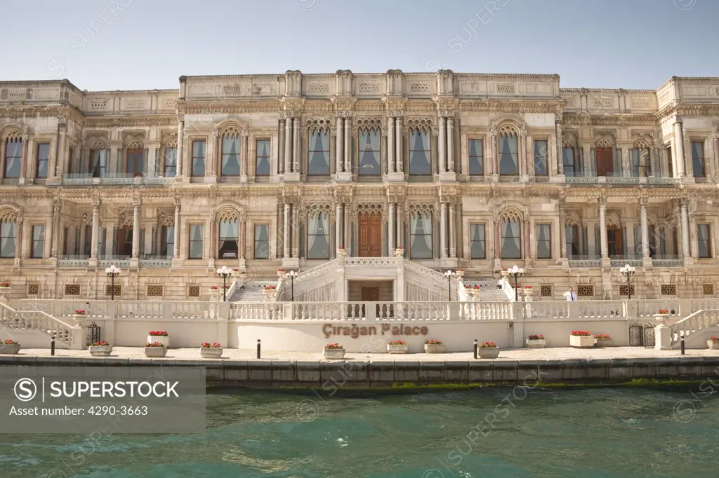 Ciragan Palace, now a Kempinski Hotel, beside the Bosphorus, Istanbul, Turkey