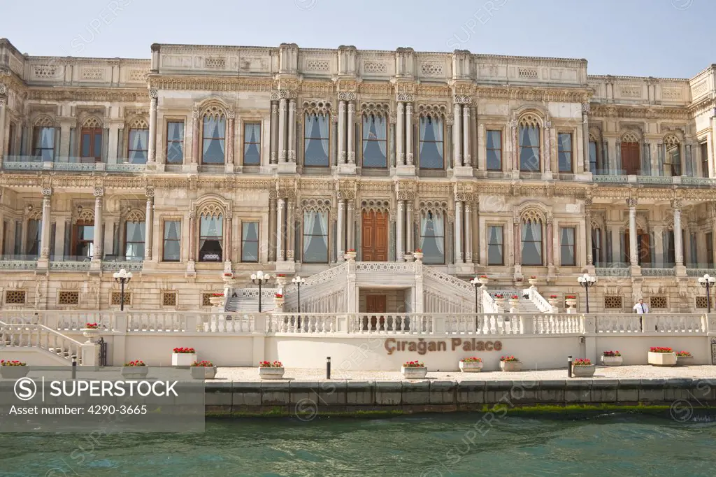 Ciragan Palace, now a Kempinski Hotel, beside the Bosphorus, Istanbul, Turkey