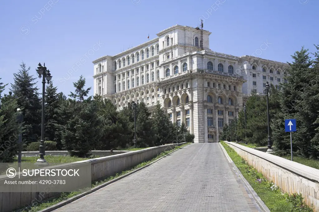 Palace of Parliament, also known as Peoples Palace, Casa Poporului, Bucharest, Romania
