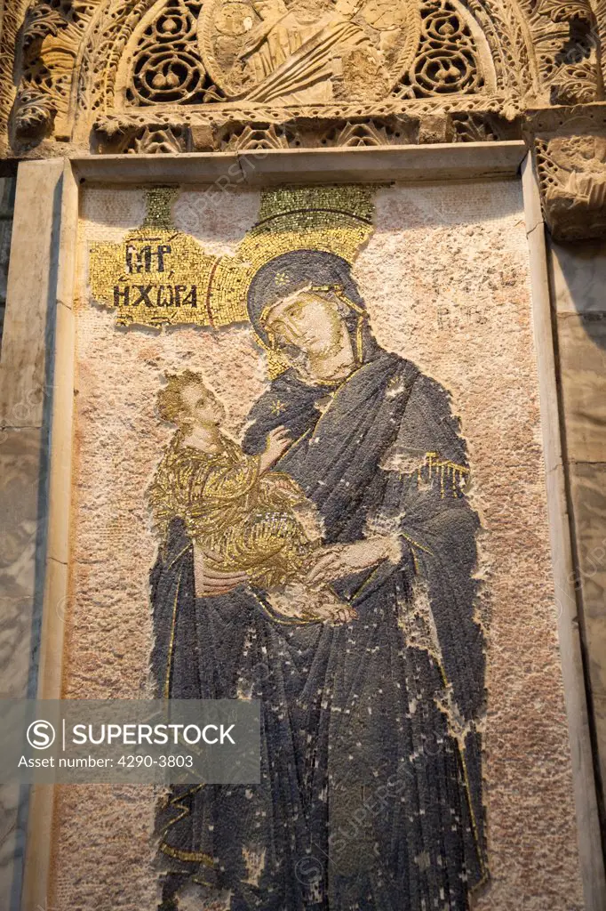 Hodegetria Mary mosaic inside Chora Museum, also known as Kariye Muzesi, Edirnekapi, Istanbul, Turkey