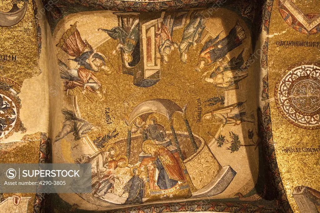 Presentation of Mary to the Temple mosaic inside Chora Museum, also known as Kariye Muzesi, Edirnekapi, Istanbul, Turkey