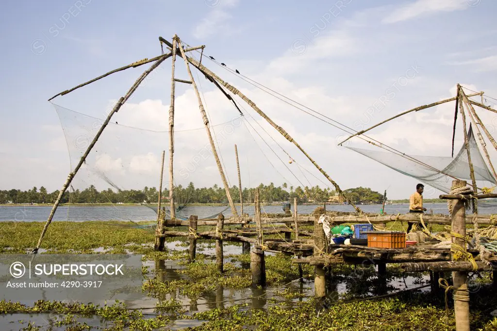 Chinese fishing nets, Fort Cochin, Cochin, Kerala, India