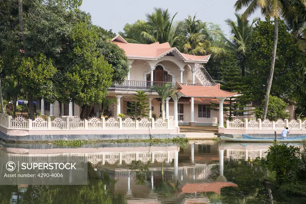 Riverside home, Kerala, India