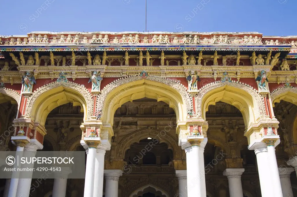 Arches and columns, Thirumalai Nayak Palace, Madurai, Tamil Nadu, India