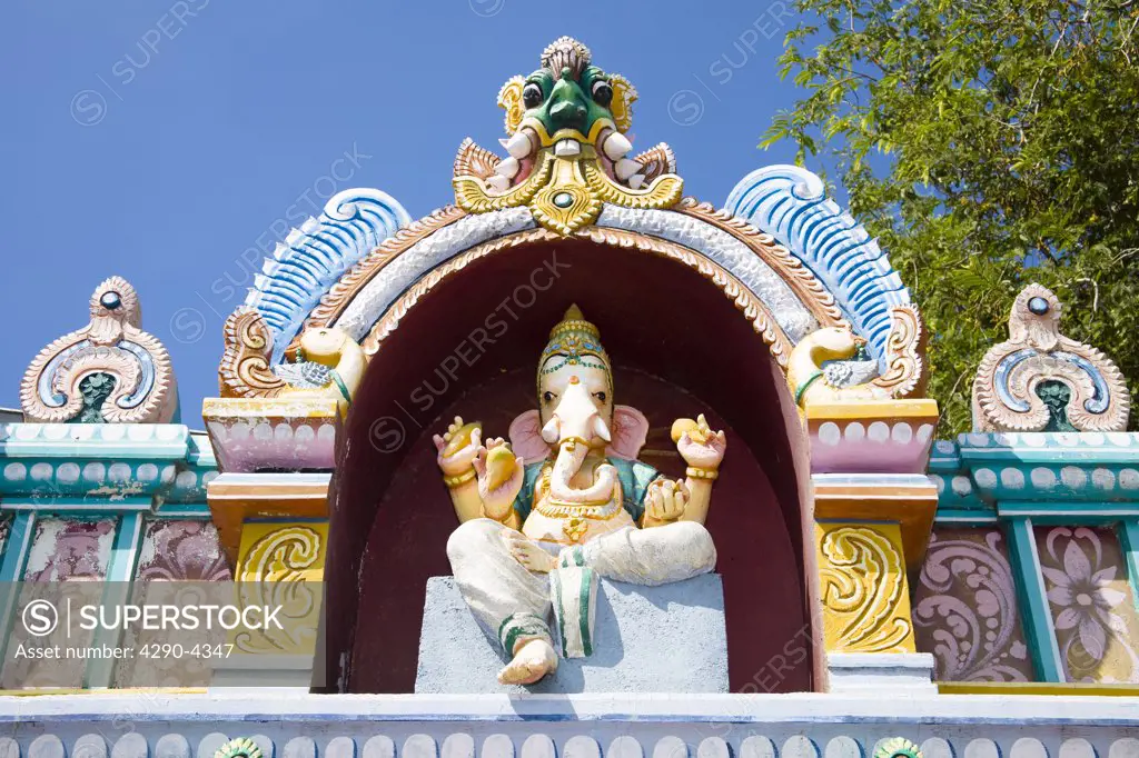 Colourful painted statue of Ganesh God, Vanni Vinayagar Temple, Sattur, Virudhunagar District, Tamil Nadu, India