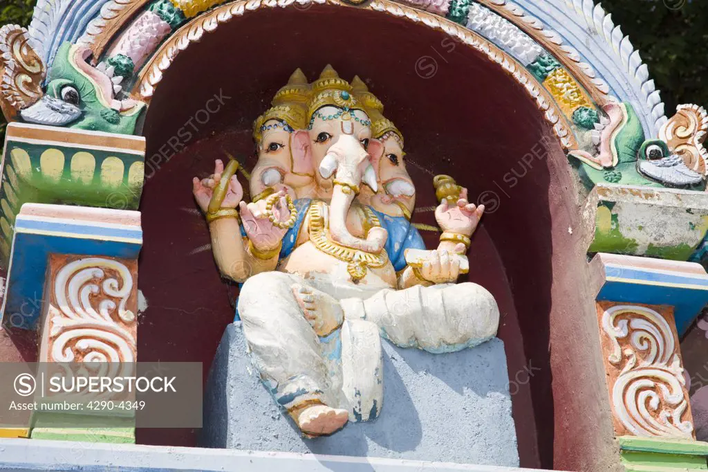 Colourful painted statue of Ganesh God, Vanni Vinayagar Temple, Sattur, Virudhunagar District, Tamil Nadu, India