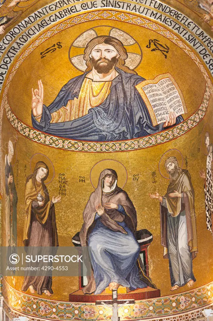 Jesus Christ mosaic in the apse, Cappella Palatina, Palazzo dei Normanni, Palermo, Sicily, Italy