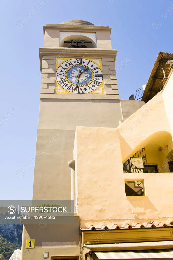 Clock tower, Piazza Umberto, Capri, Italy