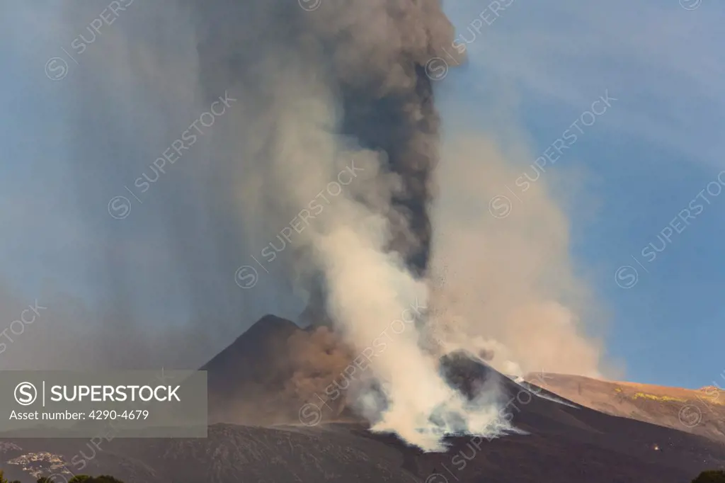 Mount Etna erupting on 8th September 2011, Sicily, Italy