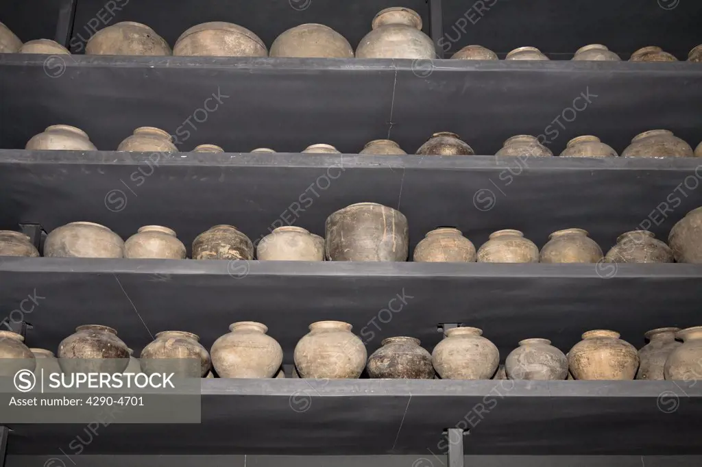 Excavated terracotta pots, Han Yang Ling Museum, Zhangjiawan, near Xian, Shaanxi Province, China
