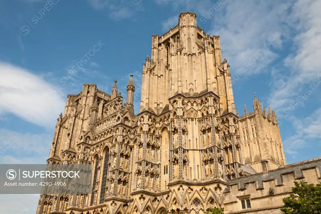 West front of Wells Cathedral, Wells, Somerset, England