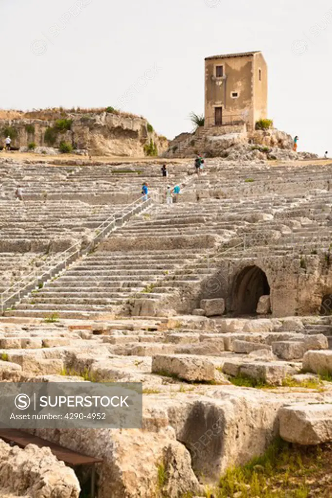 Greek Amphitheatre, Neapolis Archaeological Park, Syracuse, Sicily, Italy
