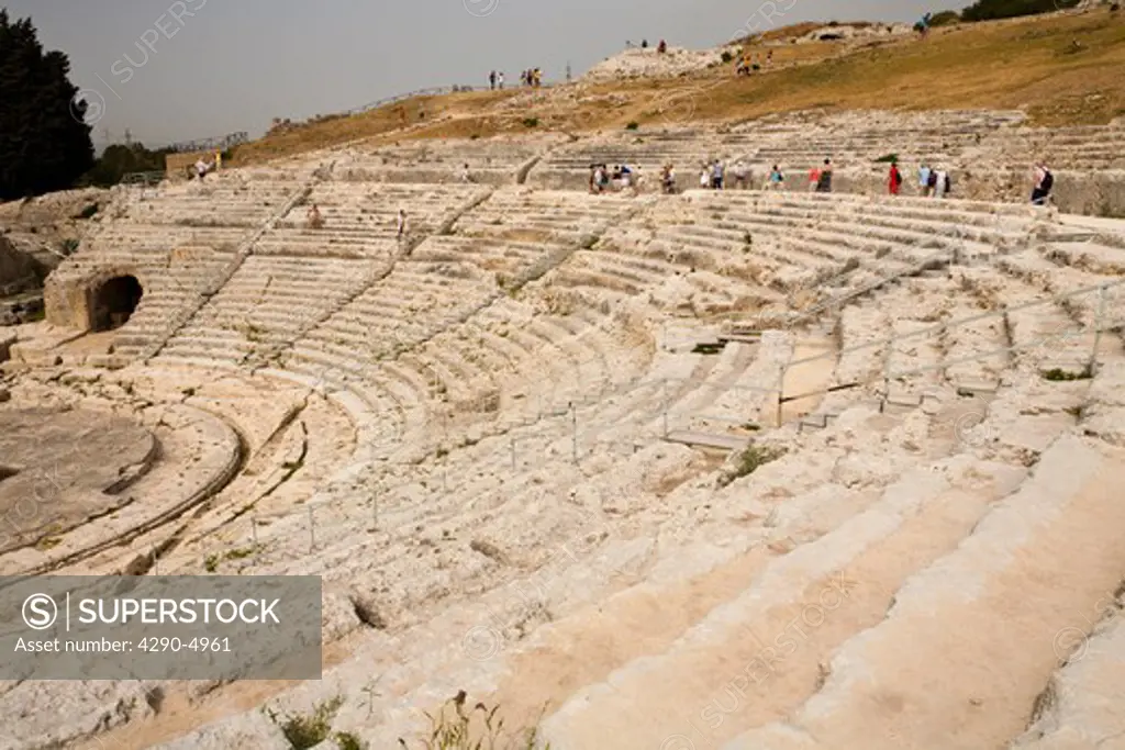 Greek Amphitheatre, Neapolis Archaeological Park, Syracuse, Sicily, Italy