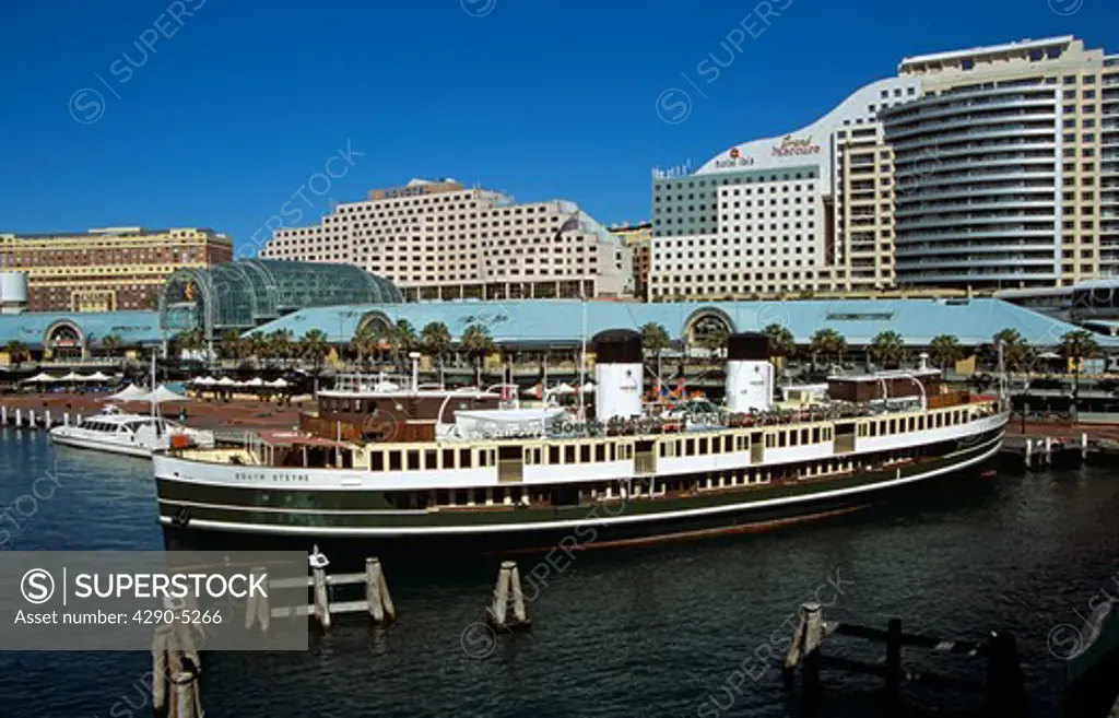 Darling Harbour, including Novotel and Ibis Hotels and South Steyne steamer (restaurant), Sydney, New South Wales, Australia