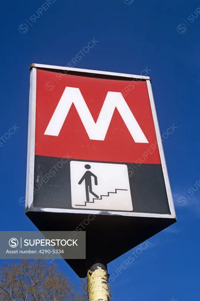 Rome Metro sign, Rome, Italy