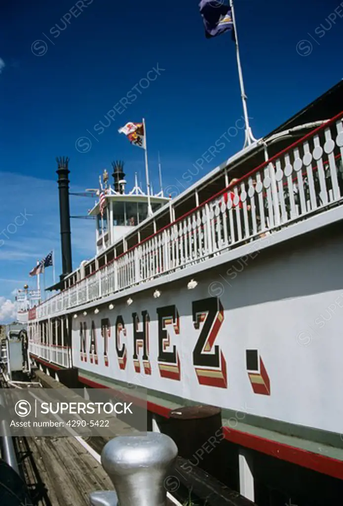 Natchez steamboat paddle steamer, Mississippi River, New Orleans, Louisiana, USA