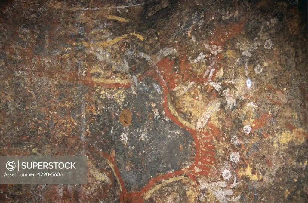 Aboriginal paintings, Mount Uluru, Ayers Rock, Kata Tjuta National Park, Northern Territory, Australia