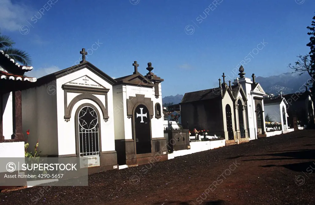 Mausoleums in the main cemetery near, Funchal, Madeira