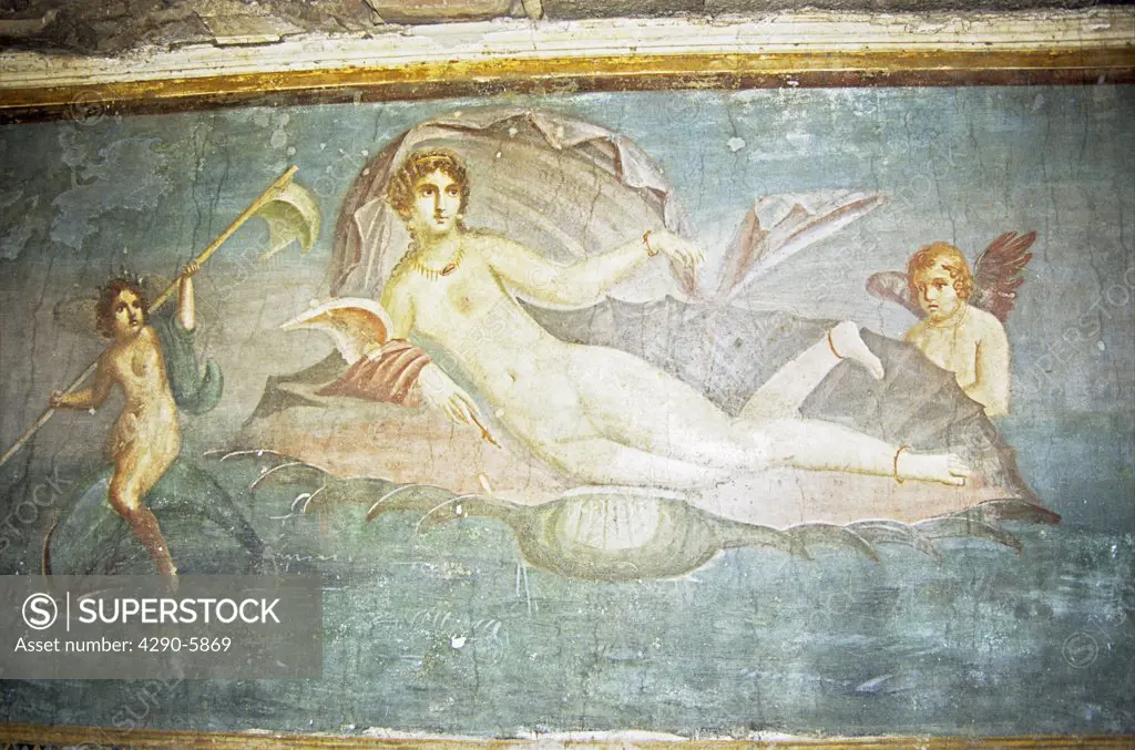 Painting of Venus, House of Venus, Pompeii archaeological site, Pompeii, near Naples, Campania, Italy