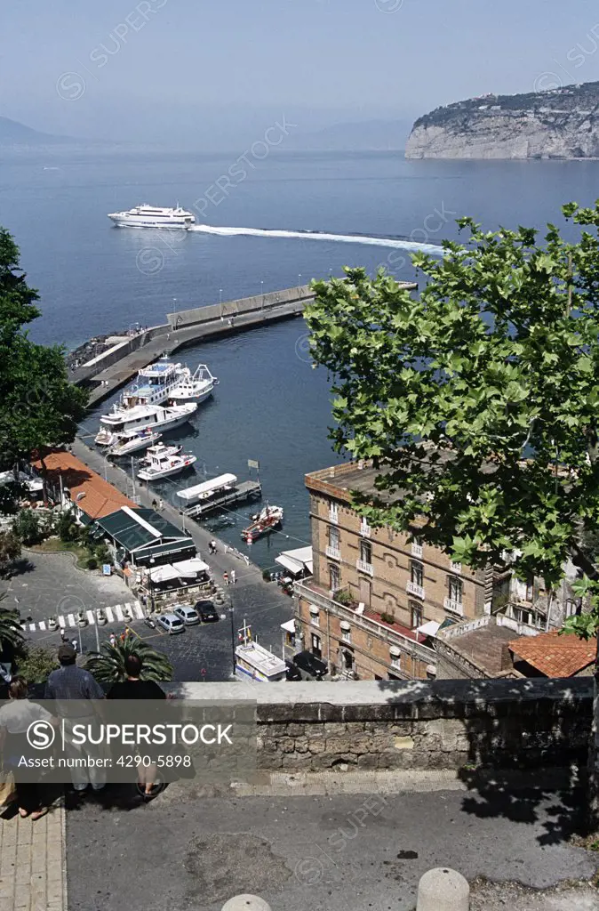Overlooking Marina Piccola, Sorrento Harbour, Sorrento, Bay of Naples, Italy
