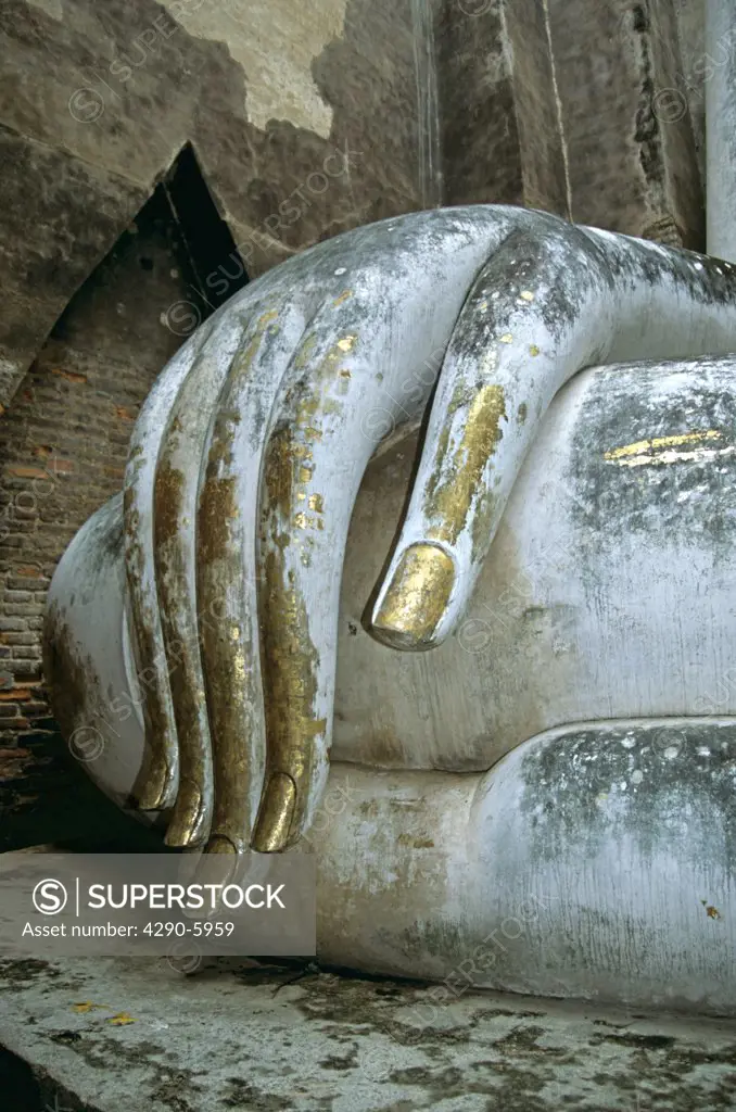 Hand of Buddha statue, Wat Sri Chum, Sukhothai Historical Park, Sukhothai, Thailand