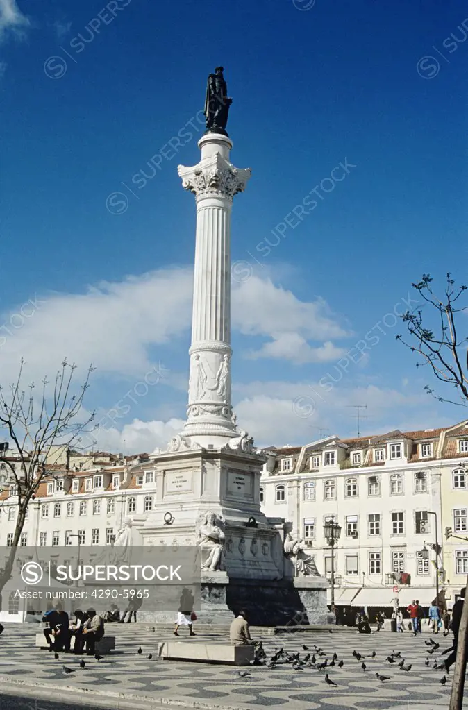 Dom Pedro IV statue, Rossio Square, Lisbon, Portugal