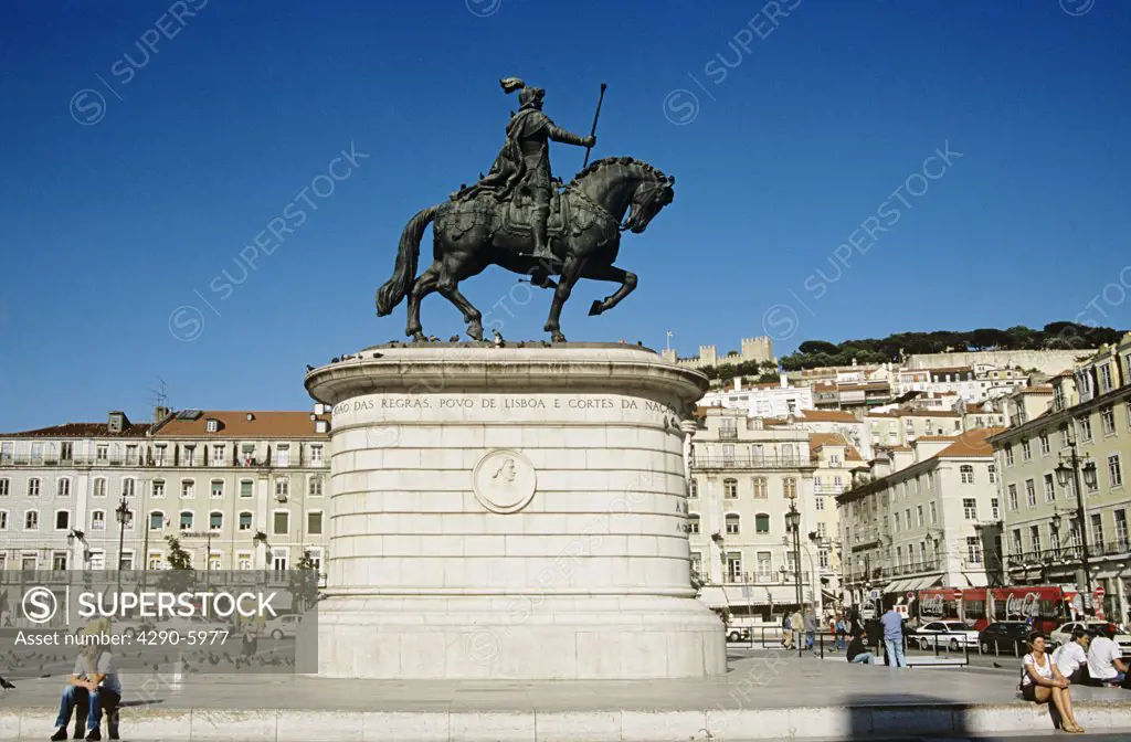 King John 1st, Dom Joao 1st equestrian statue, Figueira Square, Praca Da Figueira, Lisbon, Portugal