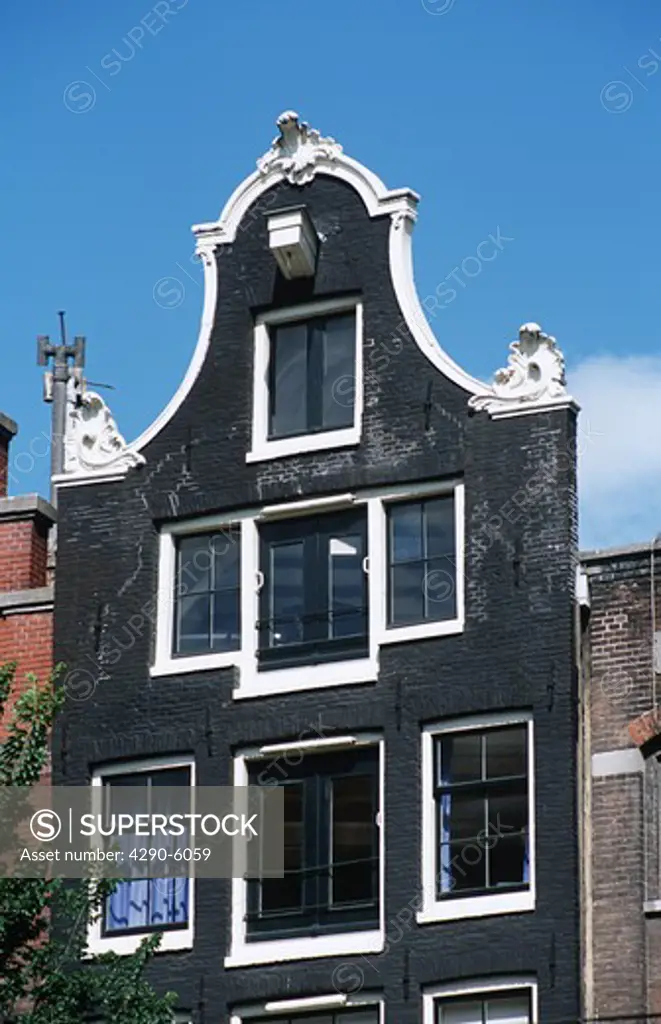Front of a town house near a canal, Amsterdam, Holland