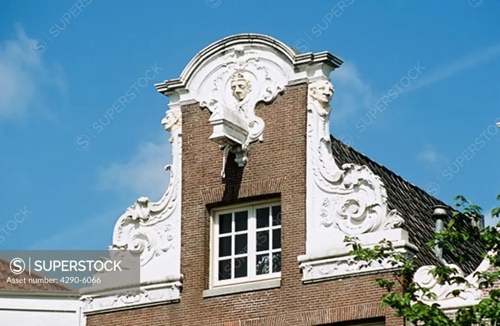 Front of a town house beside a canal, Amsterdam, Holland