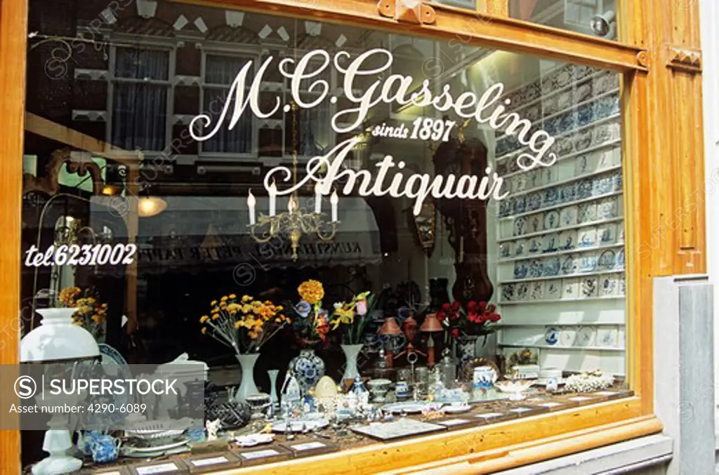 Antique shop window, Amsterdam, Holland
