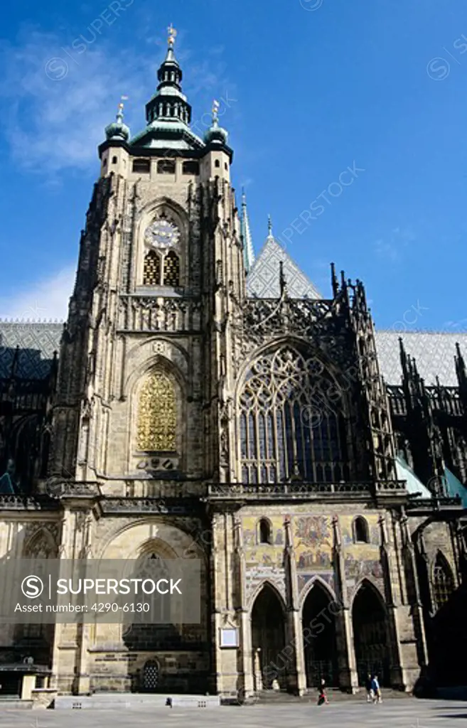 Saint Vitus Cathedral, Katedrala Svateho Vita, inside Prague Castle grounds, Prague, Czech Republic