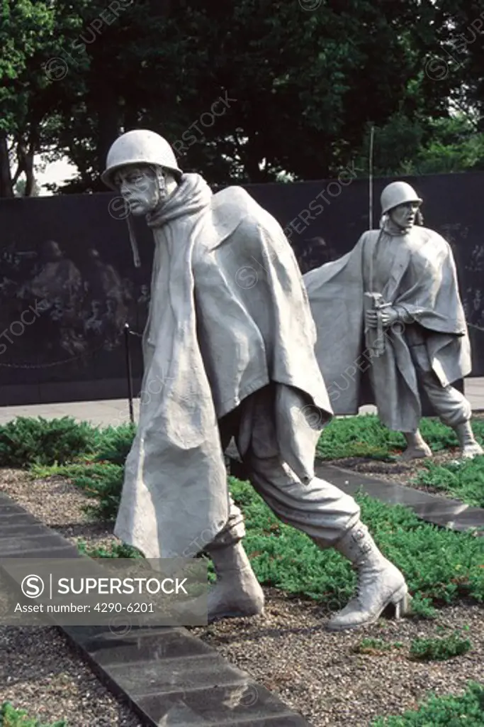Statues of soldiers, Korean War Veterans Memorial, West Potomac Park, Washington, DC, USA