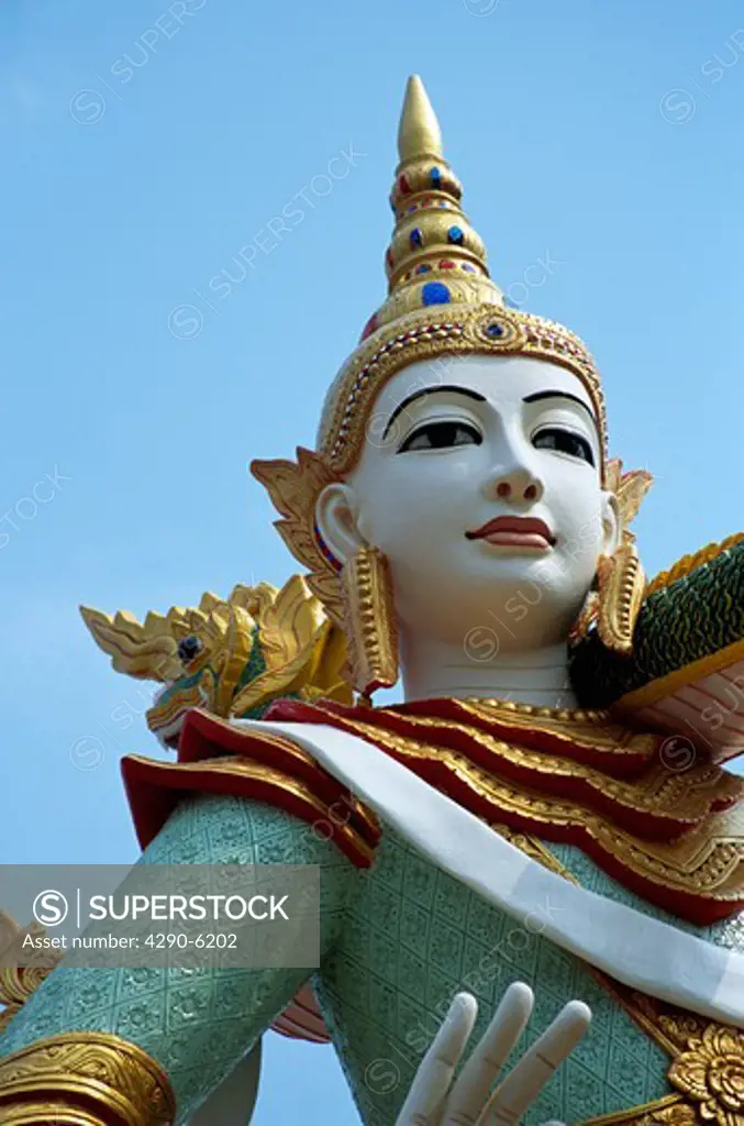 Ornate colourful statue, Wat Phra That Suton Mong Konkiree Temple, Denchai District, Phrae Province, Thailand