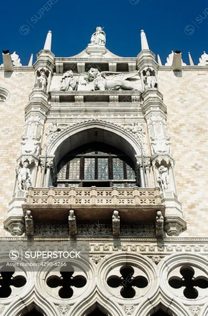 Facade of Palazzo Ducale, Ducal Palace, Doges Palace, Venice, Italy