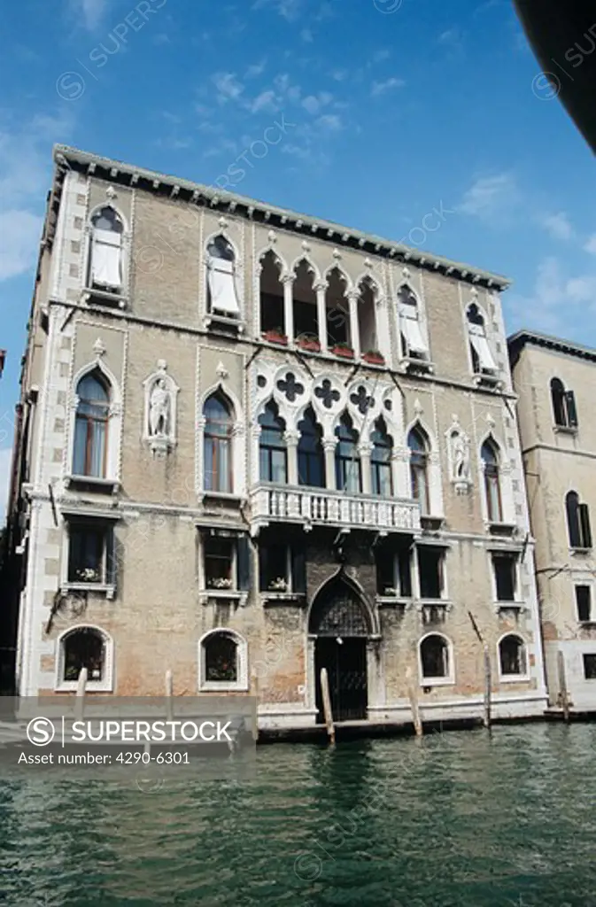 Waterside building, on the Grand Canal, Venice, Italy