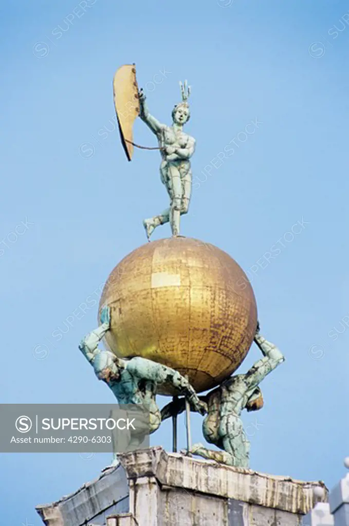 Globe on the roof of the Customs House, Dogana di Mare, Venice, Italy