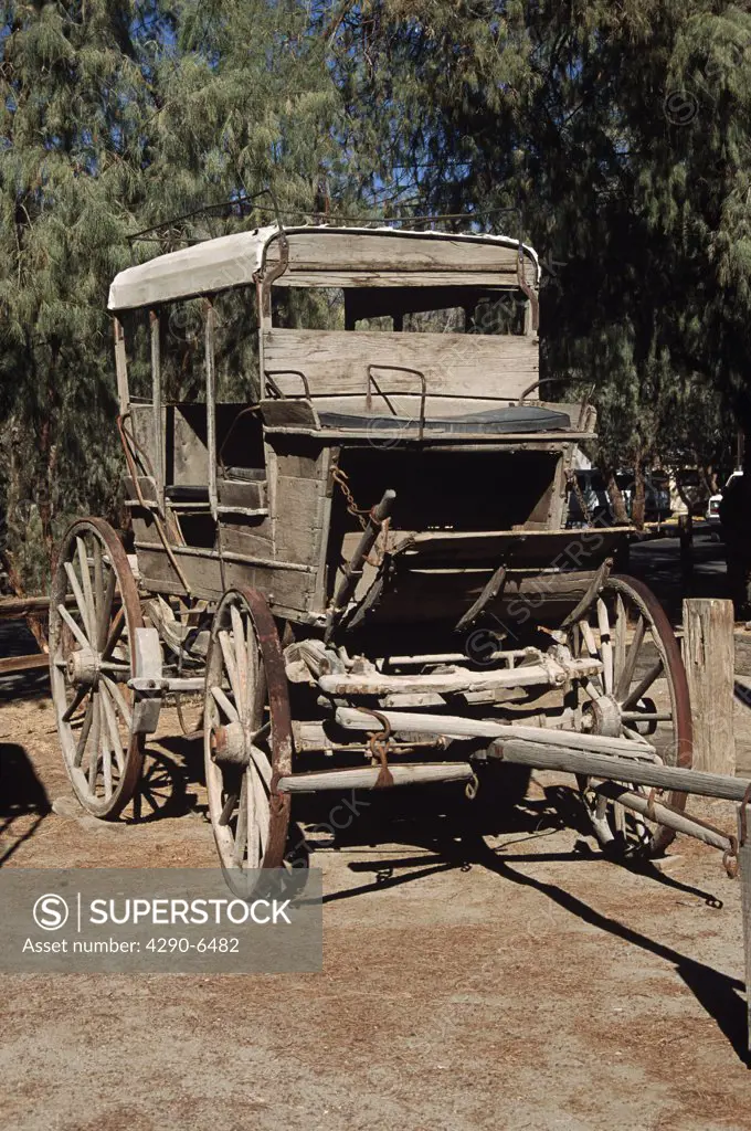 Old antique stagecoach, Amargosa, Death Valley Junction, Inyo County, California, USA