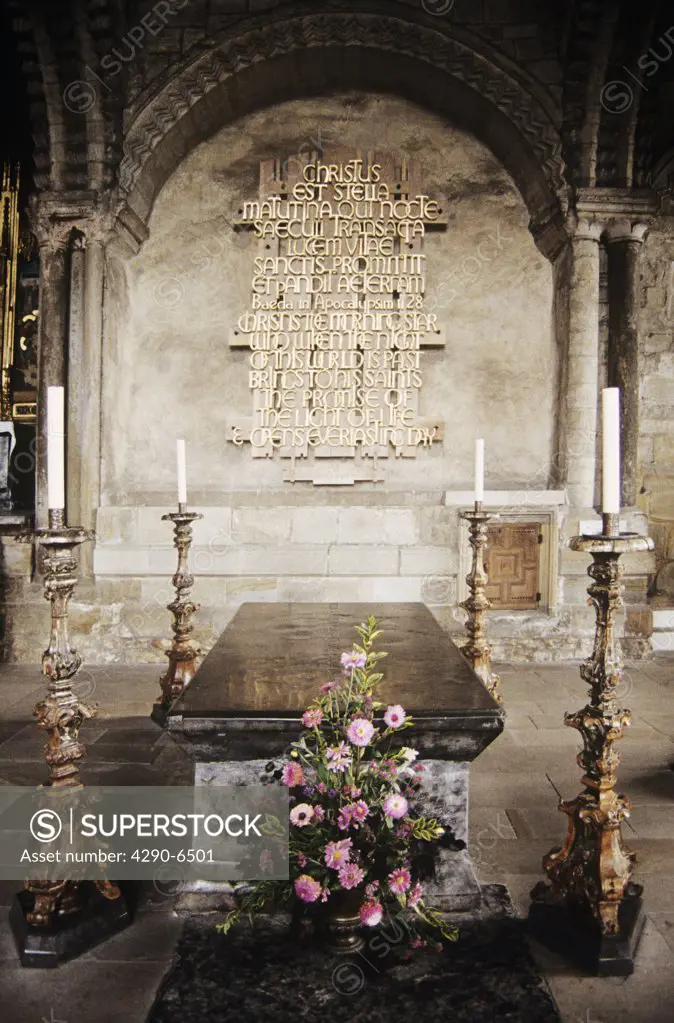 Saint Bedes tomb, Durham Cathedral, County Durham, England