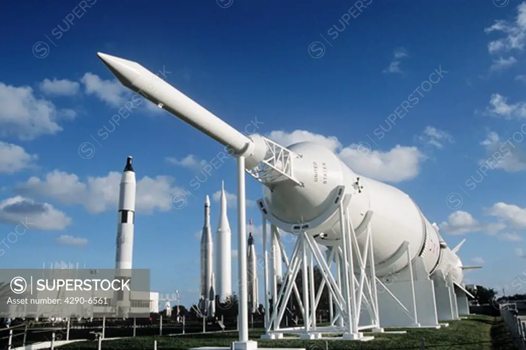 Rocket Garden, John F Kennedy Space Center, Merritt Island, near Cape Canaveral, Brevard County, Florida, USA