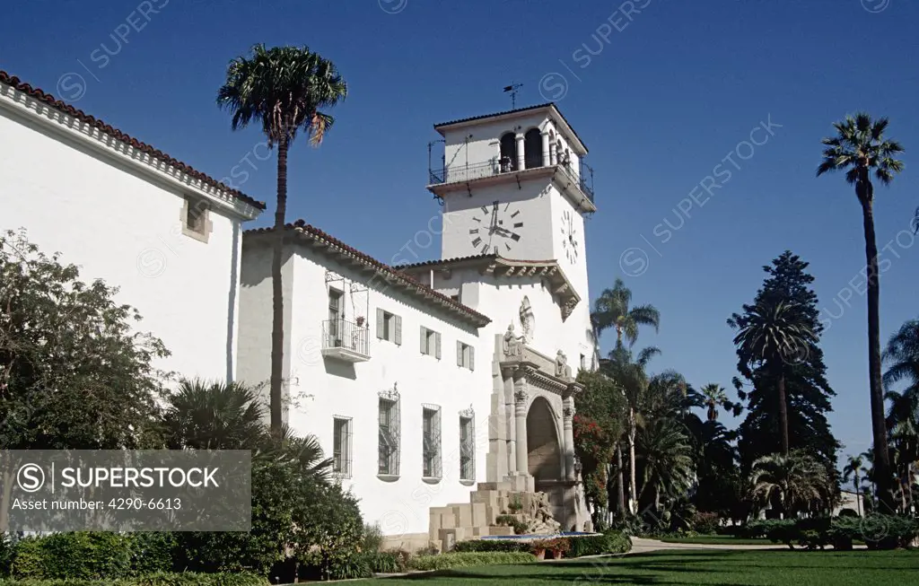 Santa Barbara County Courthouse, Anacapa Street, Santa Barbara, California, USA