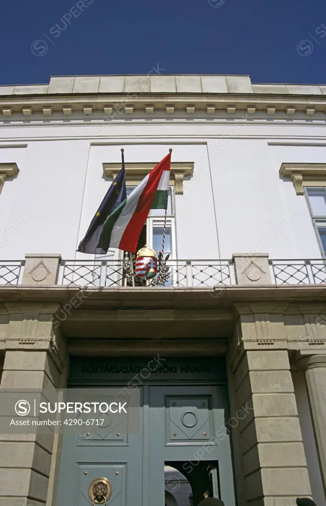Presidents residence, Sandor Palota (Palace), Castle Hill District, Budapest, Hungary